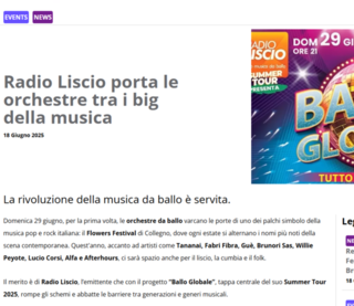 Su FM-world si parla del Radio Liscio Summer Tour