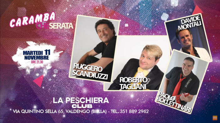 Martedì 11 Novembre serata evento + show televisivo Martedì 11 Novembre serata evento + show televisivo