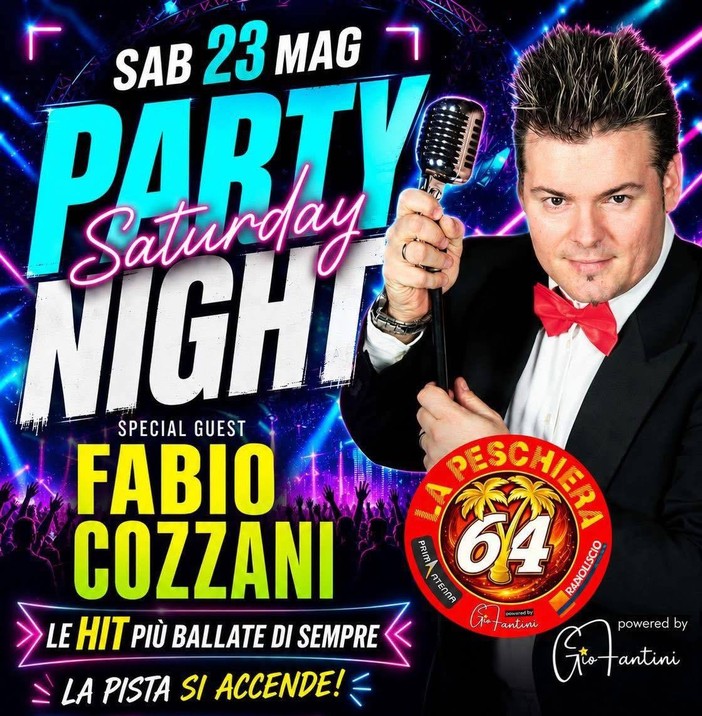 Sabato 23 maggio alla Peschiera arriva l’Orchestra di Fabio Cozzani Sabato 23 maggio alla Peschiera arriva l’Orchestra di Fabio Cozzani