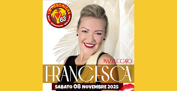 Sabato 8 novembre grande serata evento con Francesca Mazzuccato Sabato 8 novembre grande serata evento con Francesca Mazzuccato